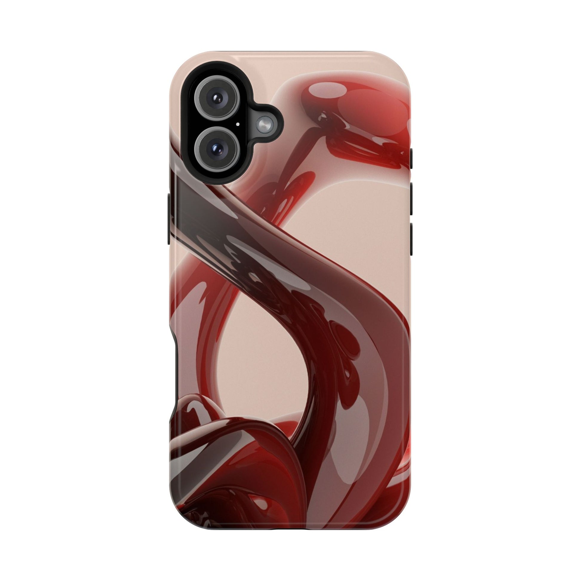 Sleek Red Minimalist Impact-Resistant iPhone Case - CaseBud