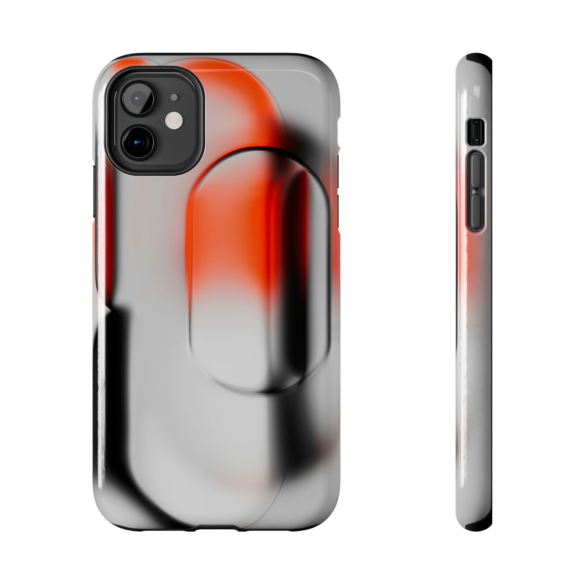 Sleek Abstract Red & Black Tough iPhone Case - CaseBud